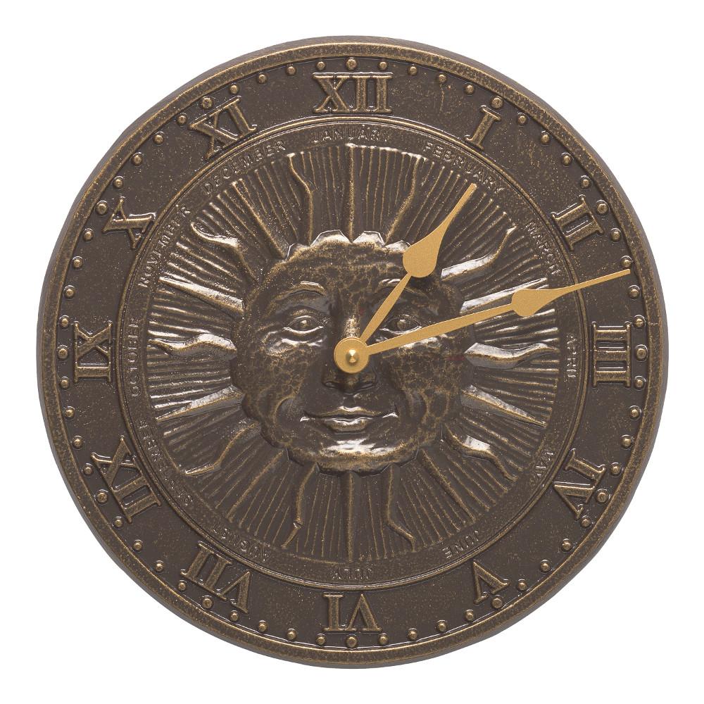 French Bronze Clock Thermometer Wall Mount Outdoor Rust Resistant French Bronze Clock Thermometer Wall Mount Outdoor Rust Resistant Aluminum Decor