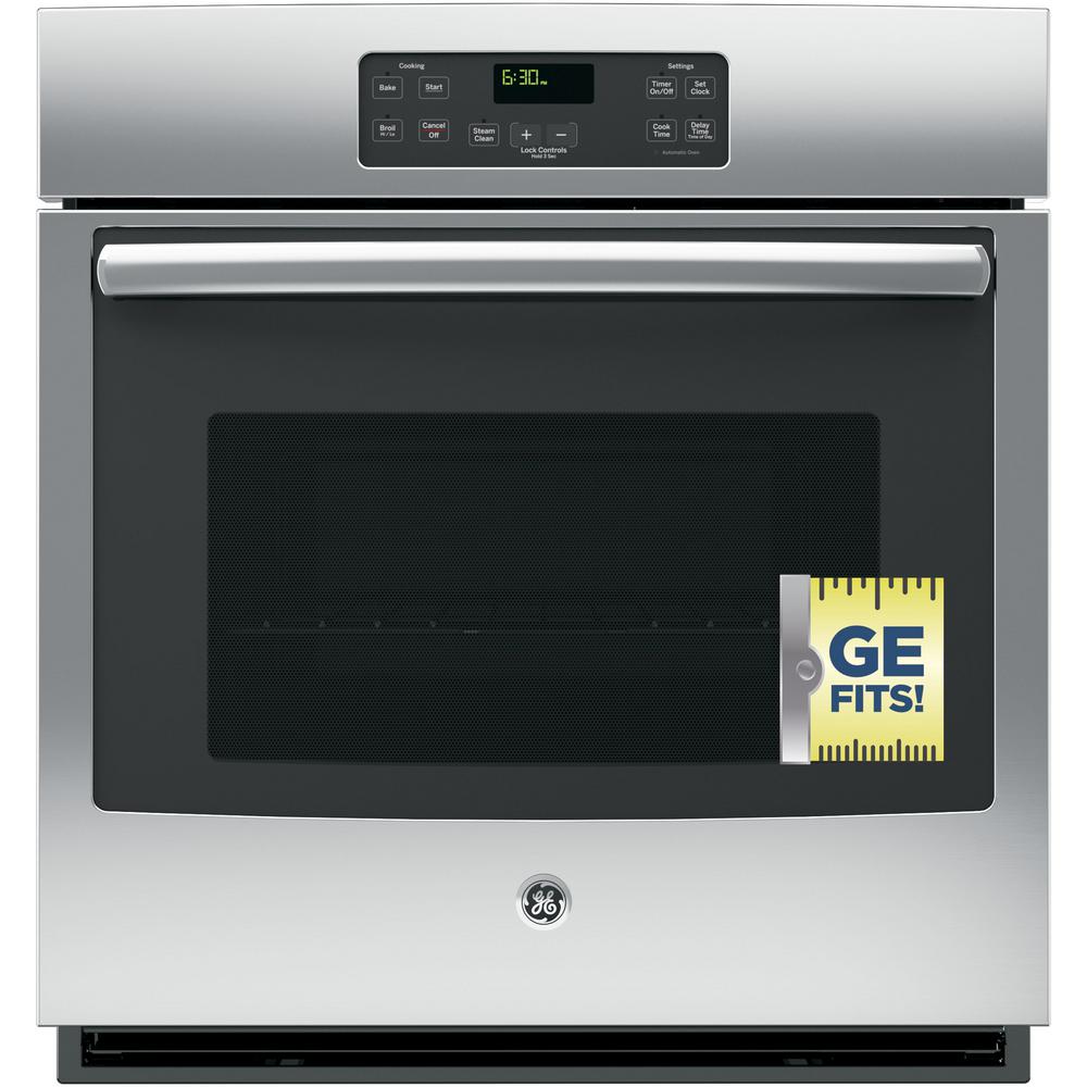 GE 27 in. Single Electric Wall Oven SelfCleaning with Steam in