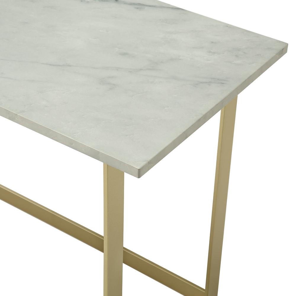 Walker Edison Furniture Company 42 In White Marble Gold