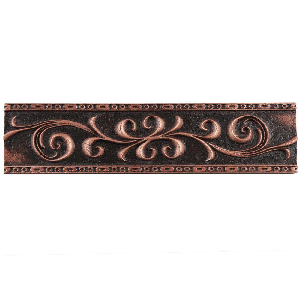 Decorative Accents Tile The Home Depot Contempo Scroll Liner Venetian Bronze 3 In X 12 Travertine Metallic Wall Trim