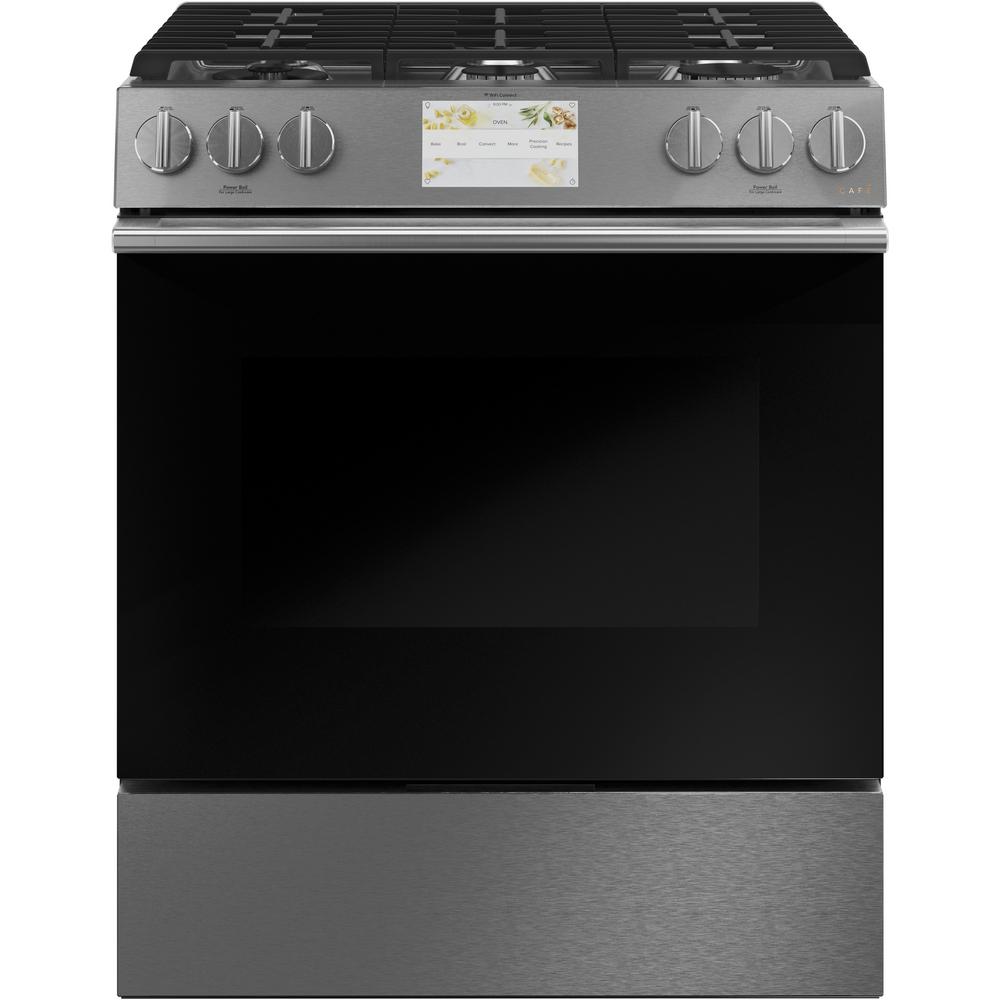 Cafe 30 in. 5.7 cu. ft. SlideIn Dual Fuel Range with SteamCleaning