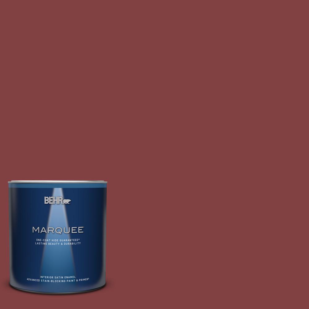 BEHR MARQUEE 1 qt. SH130 Red Red Wine Satin Enamel Interior Paint & Primer745304 The Home
