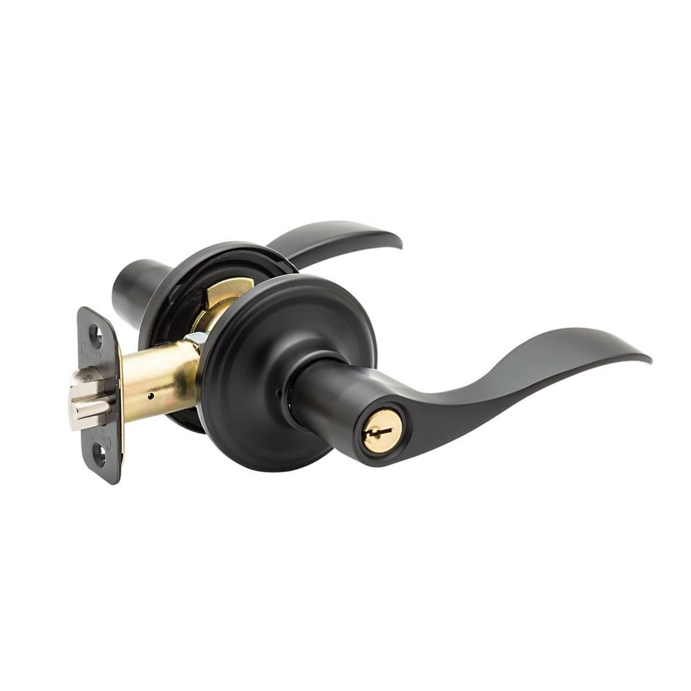 Delaney Italian Collection Florini Black Keyed Entry Door Lever360004