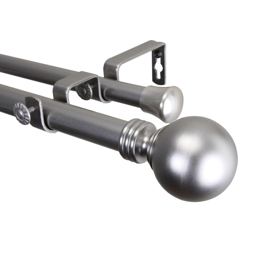 Rod Desyne 160 In 240 In 1 In Globe Double Curtain Rod Set In