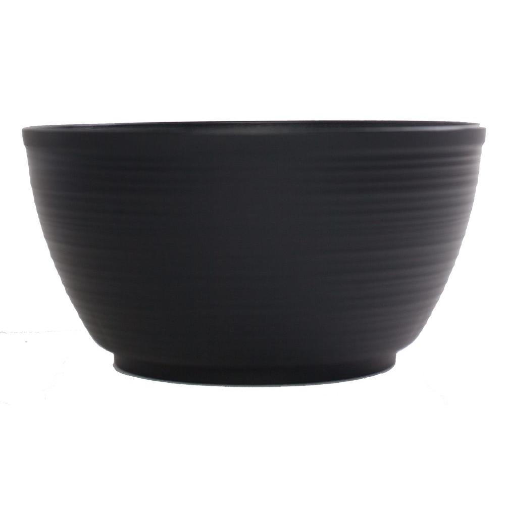 Plastic Mid Century Modern Plant Pots Planters The Home Depot 12 X 6 25 Black Dura Cotta Plastic Plant Bowl Planter