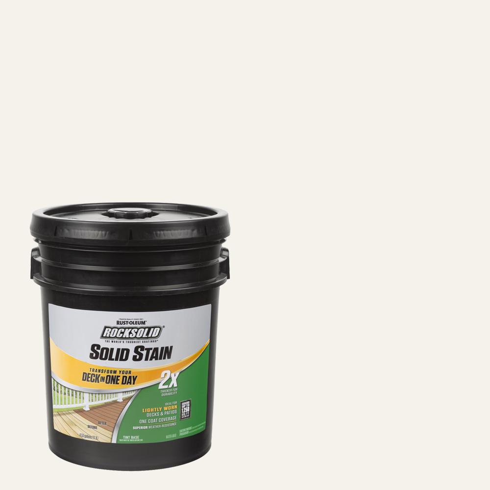 Rust-Oleum RockSolid 5 gal. White Exterior 2X Solid Stain ...