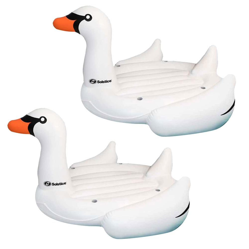 2 Pack Swimline Giant 105/" Inflatable Mega Swan Ride-On Swimming Pool Float