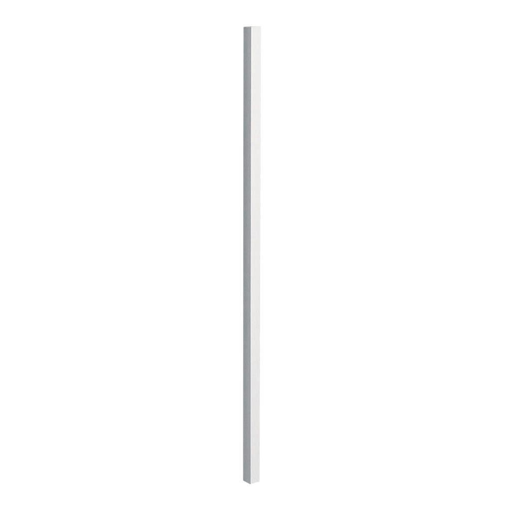 US Door & Fence 2 in. x 2 in. x 4.5 ft. White Metal Fence Post with ...