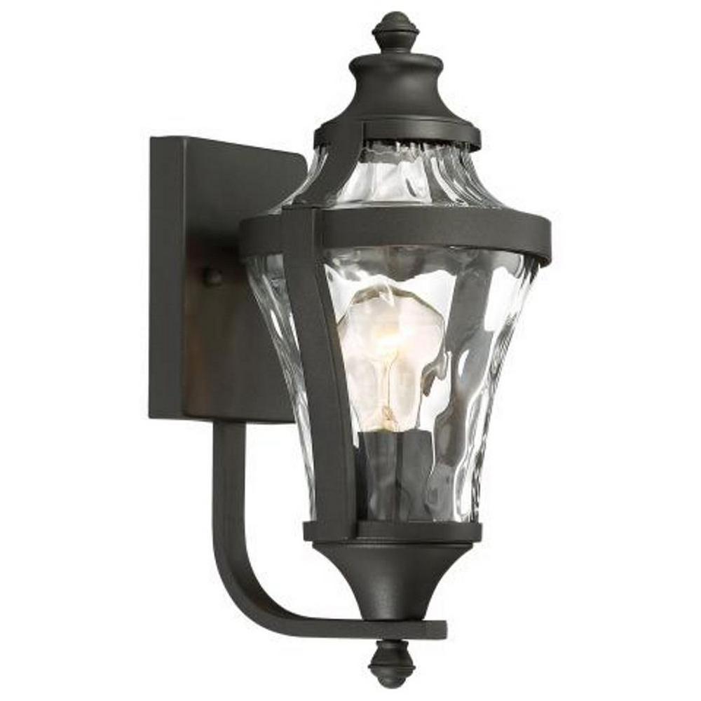 Libre Collection 1 Light Black Outdoor Wall Lantern Sconce With Clear Water Glass