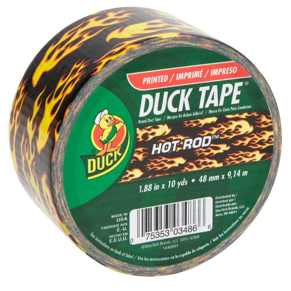 Duck 1.88 in. x 10 yds. All Purpose Duct Tape Flame Print (6-Pack ...