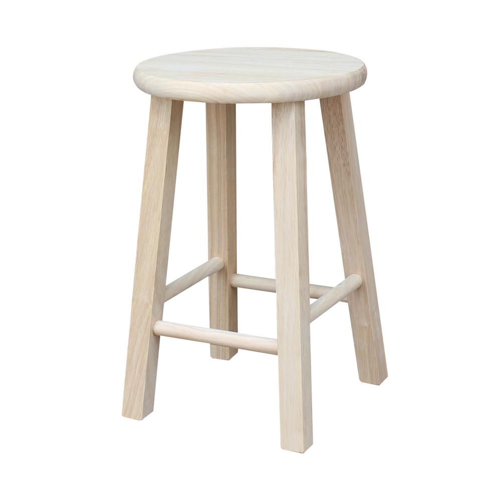 International Concepts 18 in. Unfinished Wood Bar Stool 1S681 The