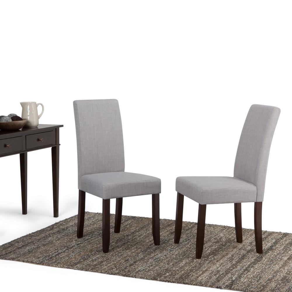 Set of 2 Simpli Home Acadian Parson Dining Chair Dove Grey