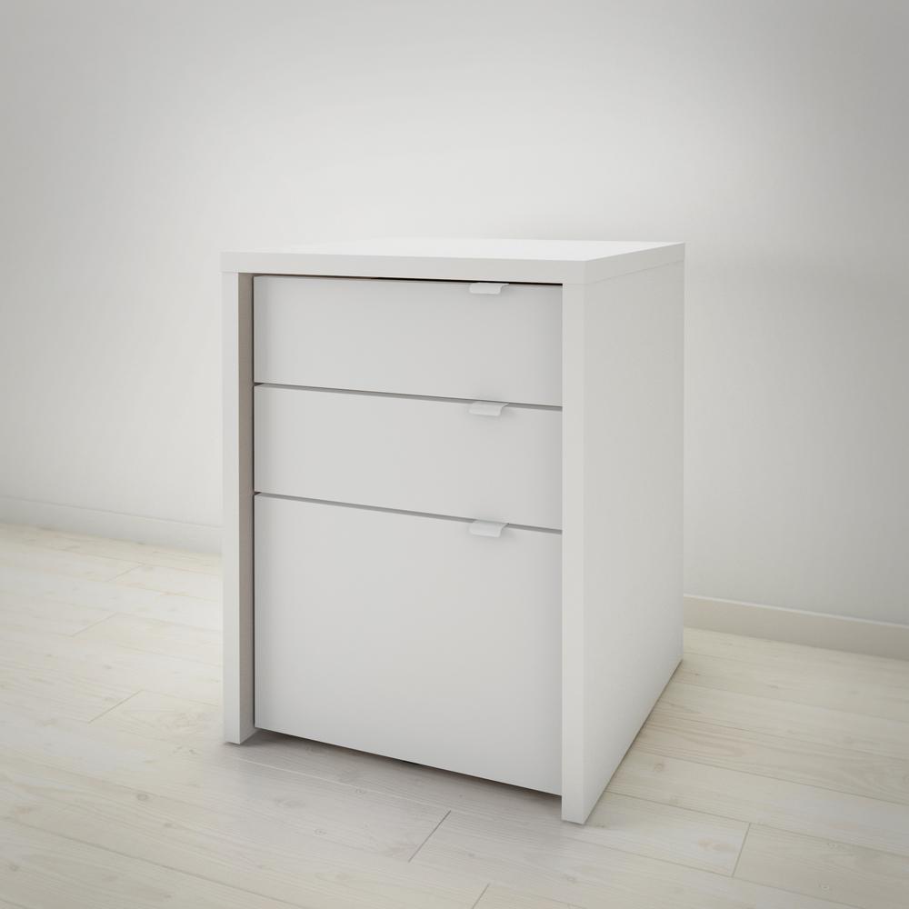 Megalak Finition Inc Chrono White 3 Drawer Filing Cabinet 211200 The Home Depot