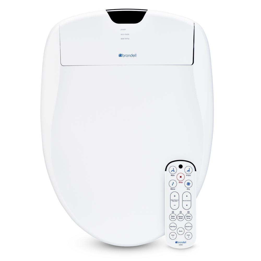 Brondell Swash 1400 Luxury Electric Bidet Seat for Elongated Toilet in White