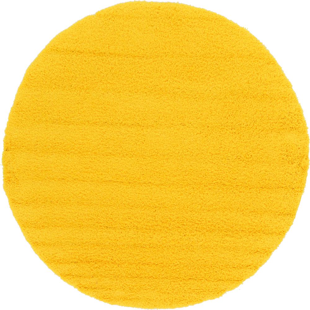 Unique Loom Solid Shag Tuscan Sun Yellow 6 ft. Round Area Rug3127877 The Home Depot