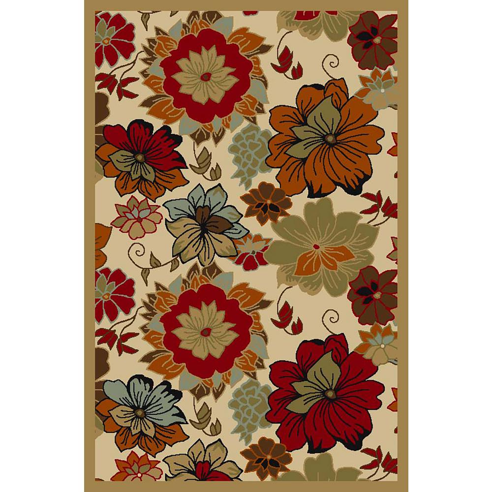 MAXY HOME Hamam Collection MultiColored 5 ft. x 6 ft. 6 in. Area Rug