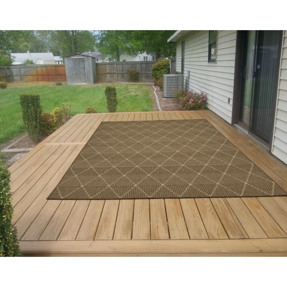 Ottomanson Jardin Collection Contemporary Trellis Design Brown 5