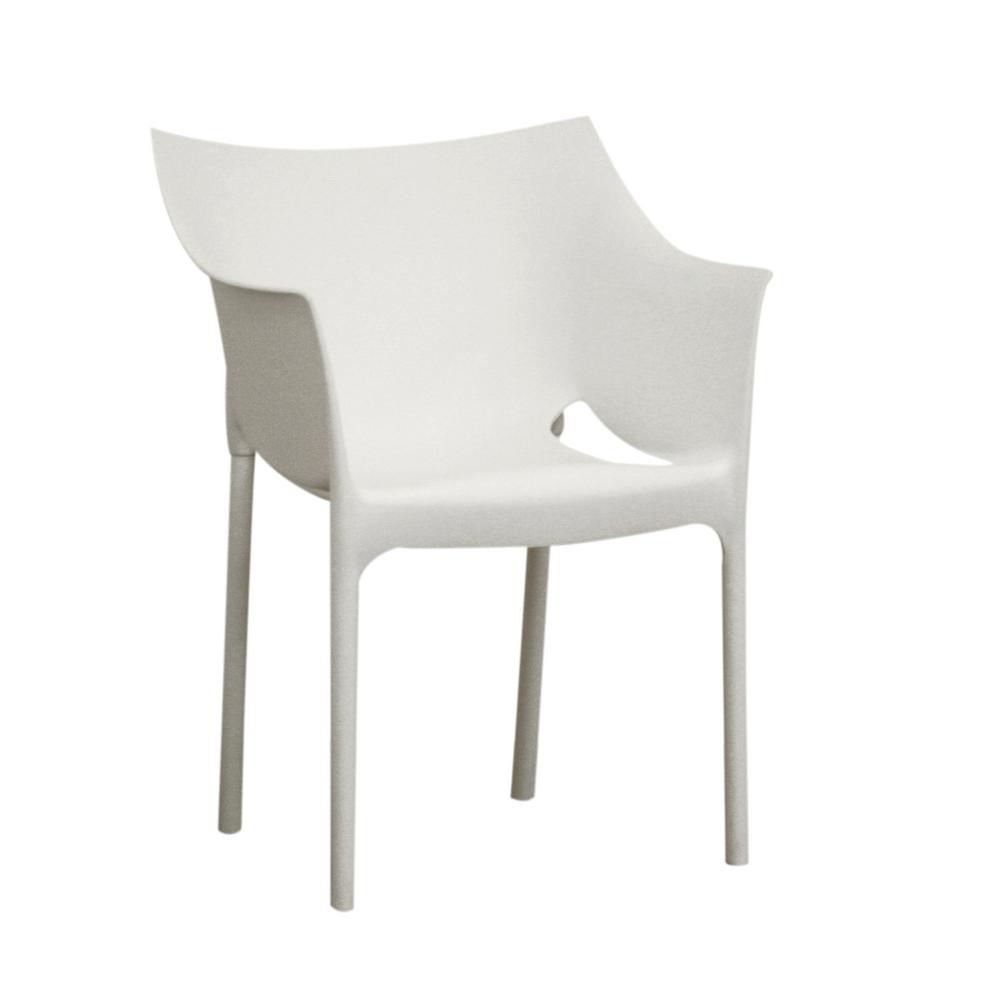 Baxton Studio Maria White Finished Plastic Dining Chairs (Set of 2)2PC