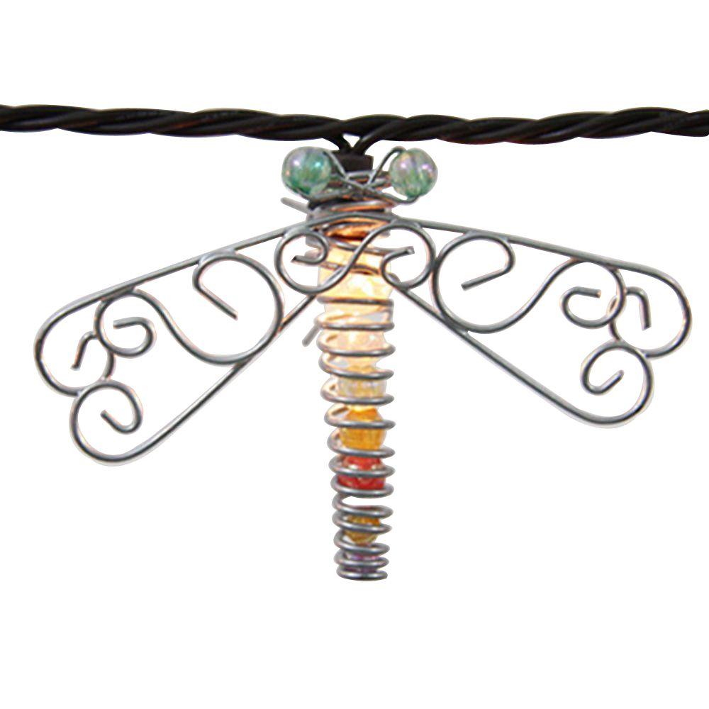 10 Light 102 In Clear Beaded Dragonfly String Set Kf01475 Clear Beaded Dragonfly String Light Set