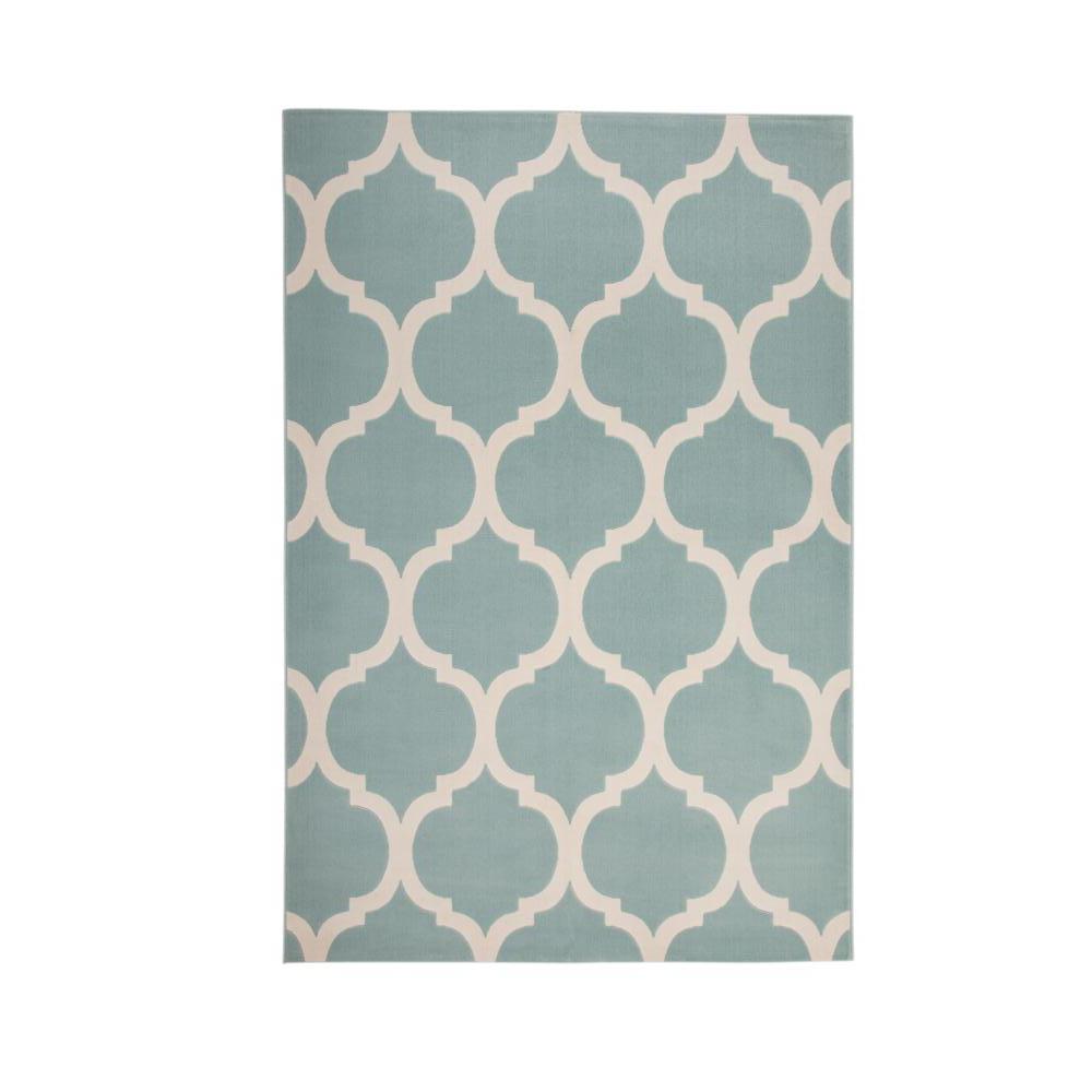 Broadway Trellis Teal Ivory 8 Ft X 11 Area Rug