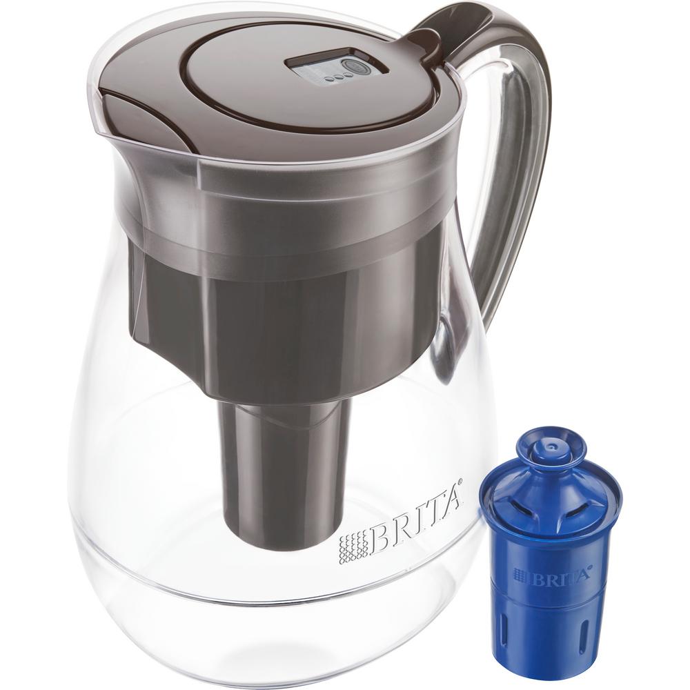 Brita Monterey Cup Water Filter Pitcher In Black With Longlast Water