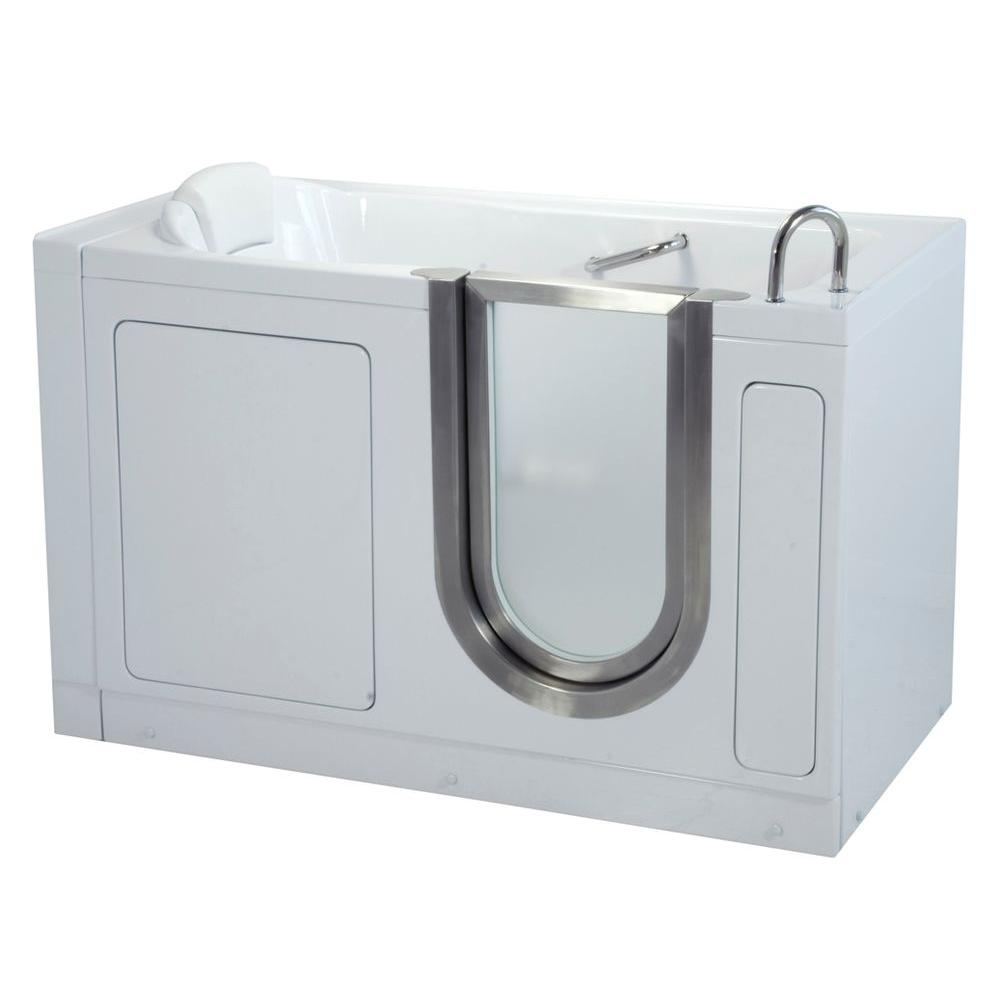 Ella Deluxe 4.58 ft. x 30 in. Acrylic WalkIn Soaking Bathtub in White