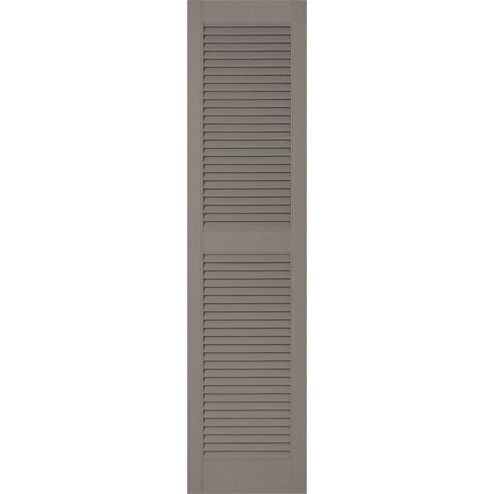 Ekena Millwork 14 1 2 In X 74 In Lifetime Vinyl Custom Straight Top Center Mullion Open Louvered Shutters Pair Clay Ll2c14x07400cl The Home Depot