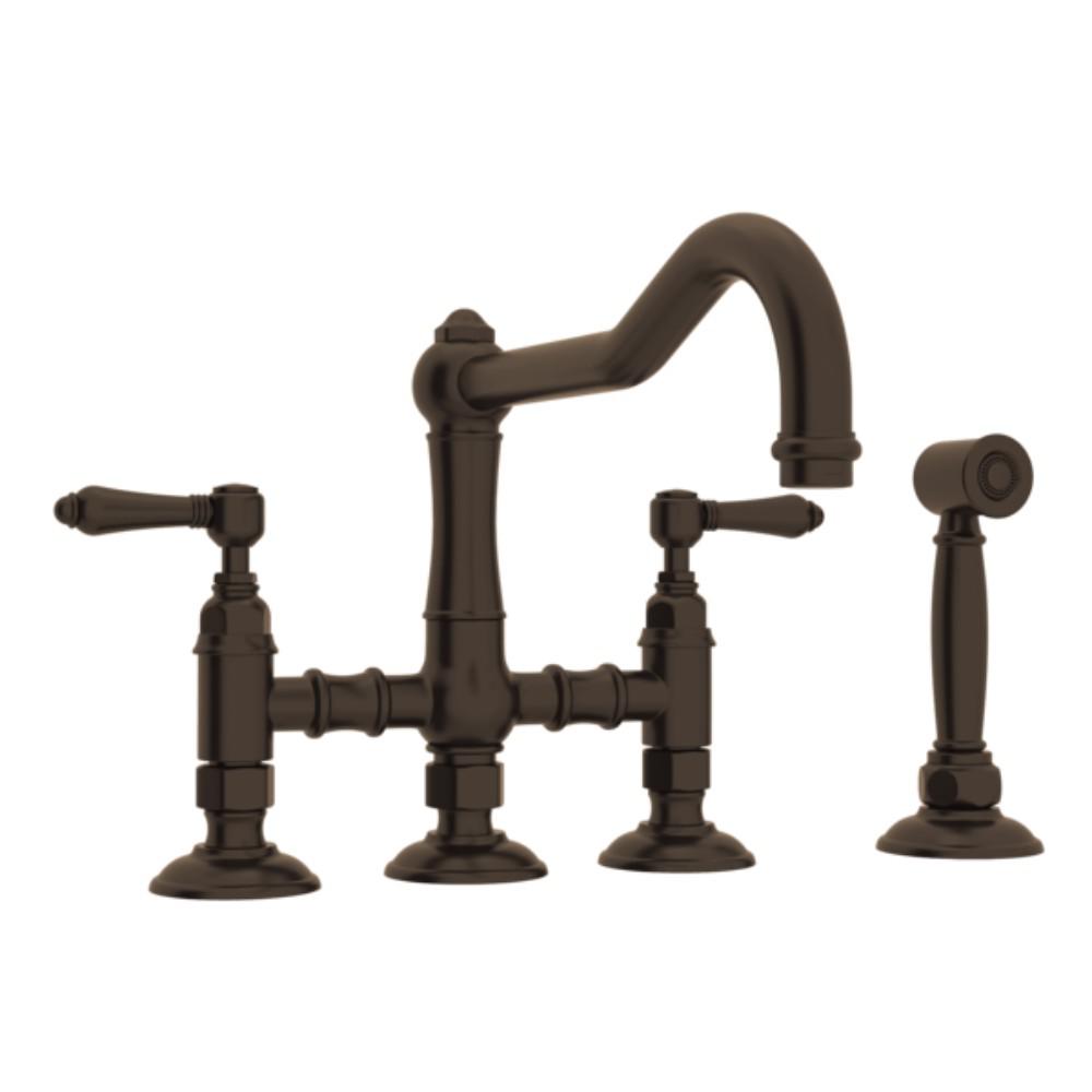 Rohl Country Kitchen 2 Handle Bridge Kitchen Faucet With Side