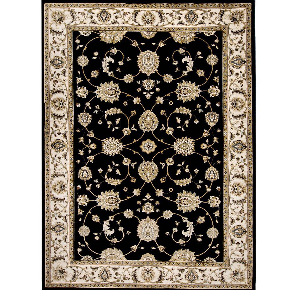 Bazaar Fl Heirloom Black Beige 5 Ft X 8 Indoor Area Rug