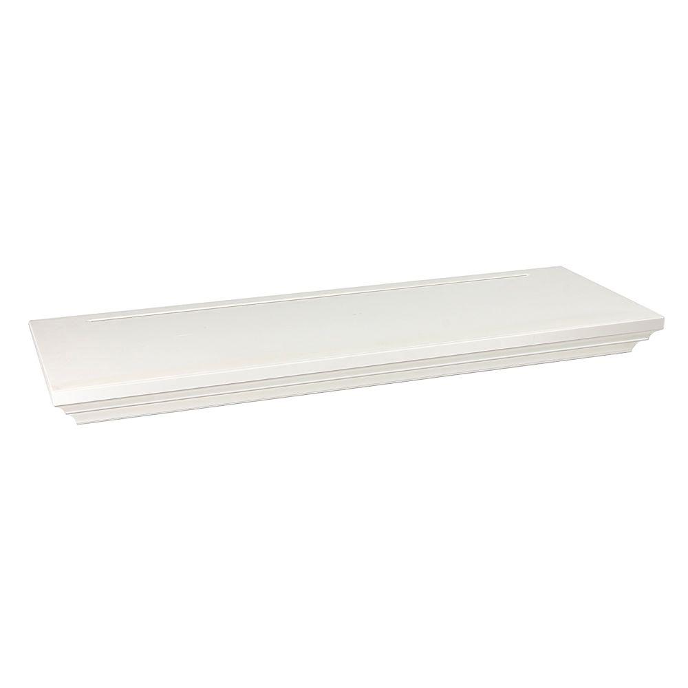 Wallscapes 8 in. x 13/4 in. Floating White Wood Shelf (Price Varies By