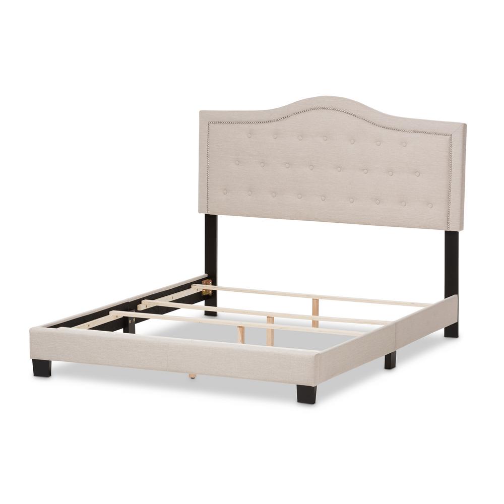 Baxton Studio Emerson Beige Fabric Upholstered Full Bed 28862 7442 Baxton Studio Emerson Beige Fabric Upholstered Full Bed