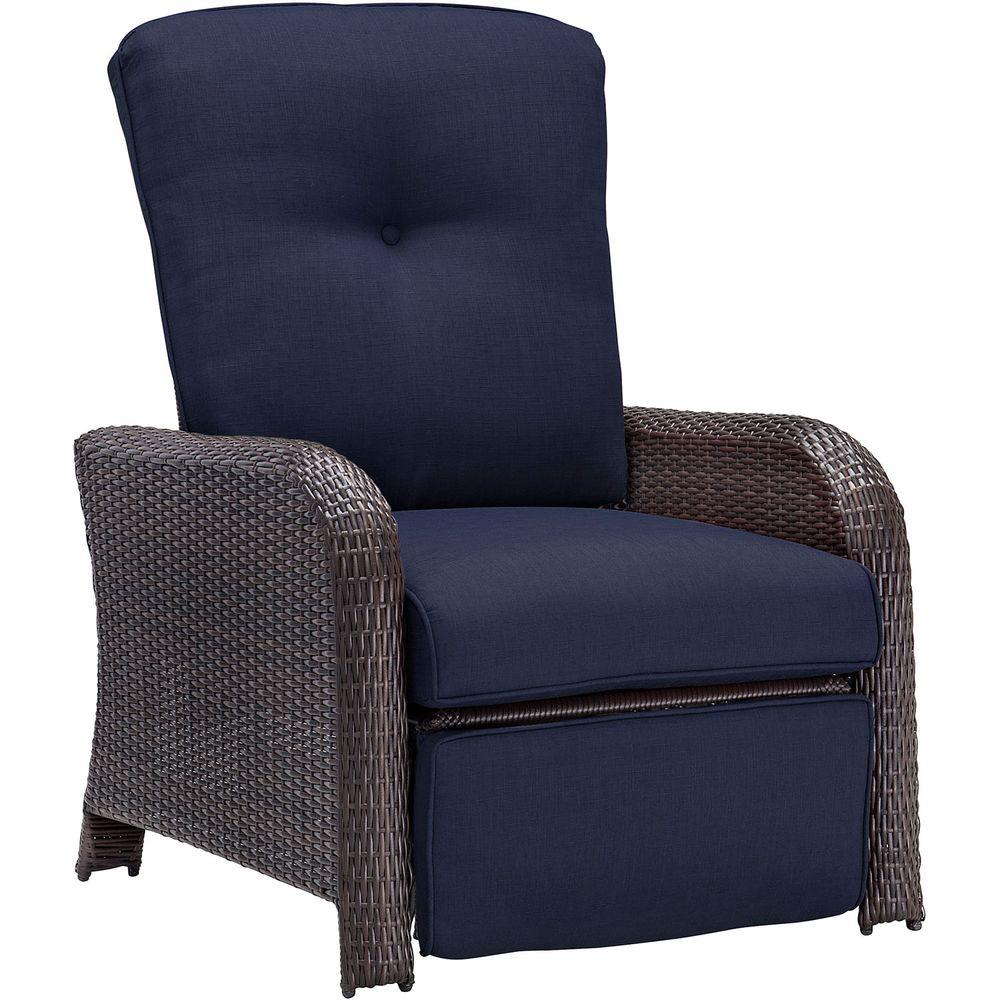 Hanover Strathmere All-Weather Wicker Reclining Patio Lounge Chair with