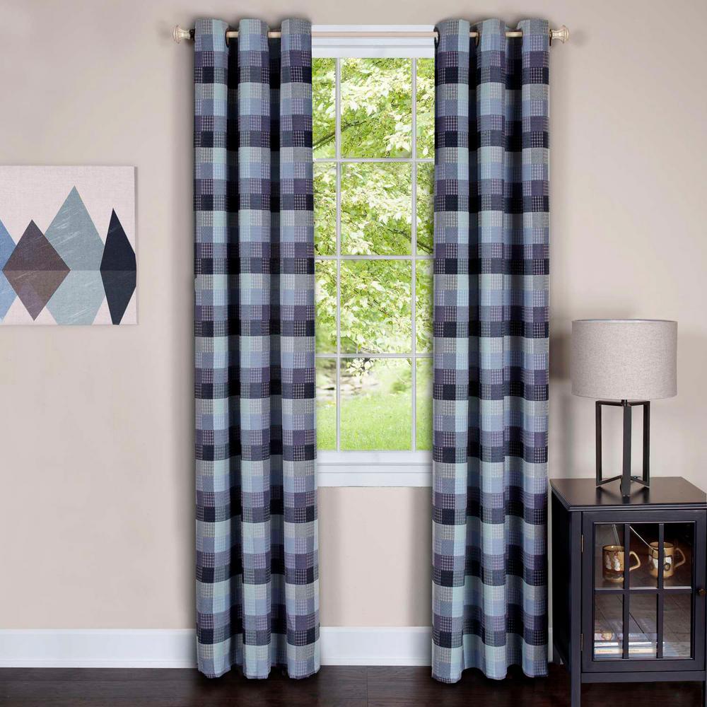 Striped Curtains Ds Window Treatments The Home Depot Harvard Blue Window Curtain Panel W 6 Grommets 42 In
