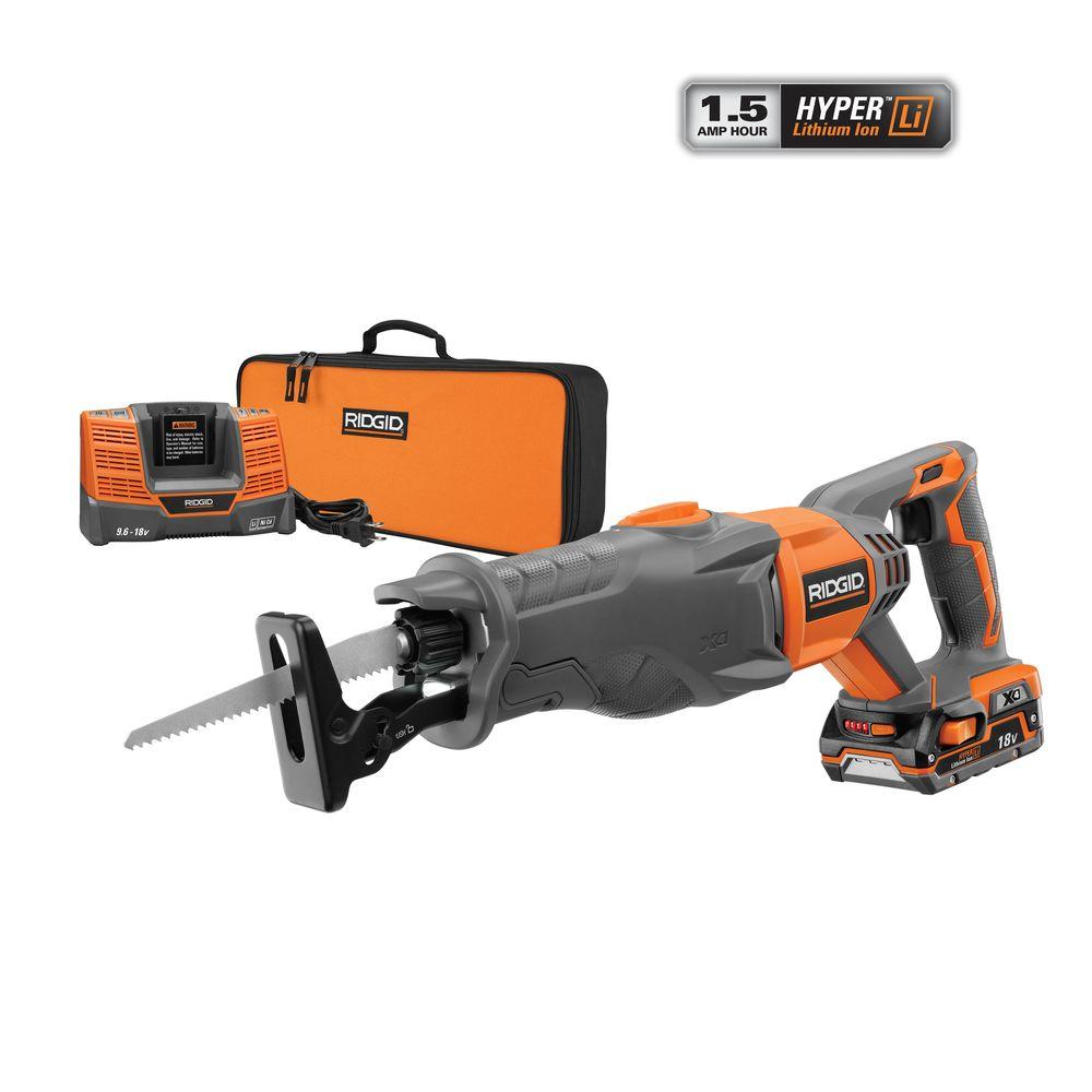 RIDGID X4 18Volt Hyper LithiumIon Cordless Reciprocating Saw KitR8641K The Home Depot