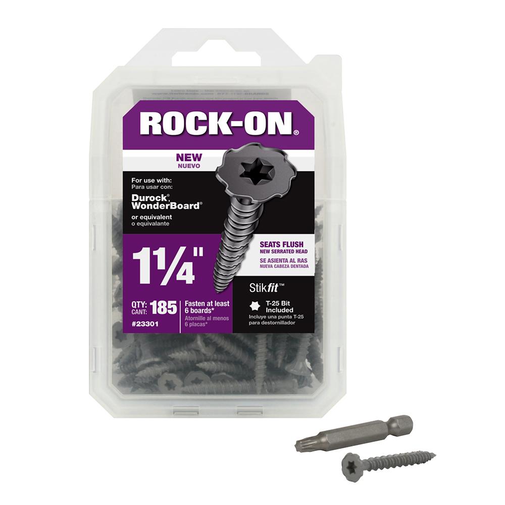 Rock On 9 X 1 1 4 In Serrated Flat Head Star Drive Cement Board Screws 185 Pack 23301 The Home Depot