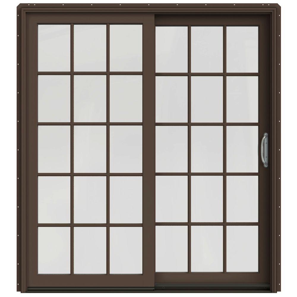 JELDWEN 72 in. x 80 in. W2500 Contemporary Brown Clad Wood RightHand