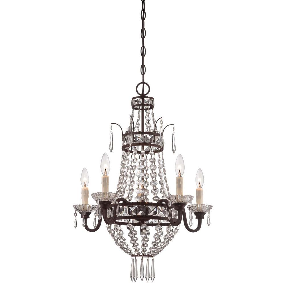 Minka Lavery 5 Light Deep Lahtan Bronze Mini Chandelier 3136 167b