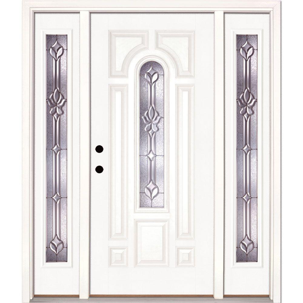 Feather River Doors 63.5 in.x81.625 in. Medina Zinc Center Arch Lite