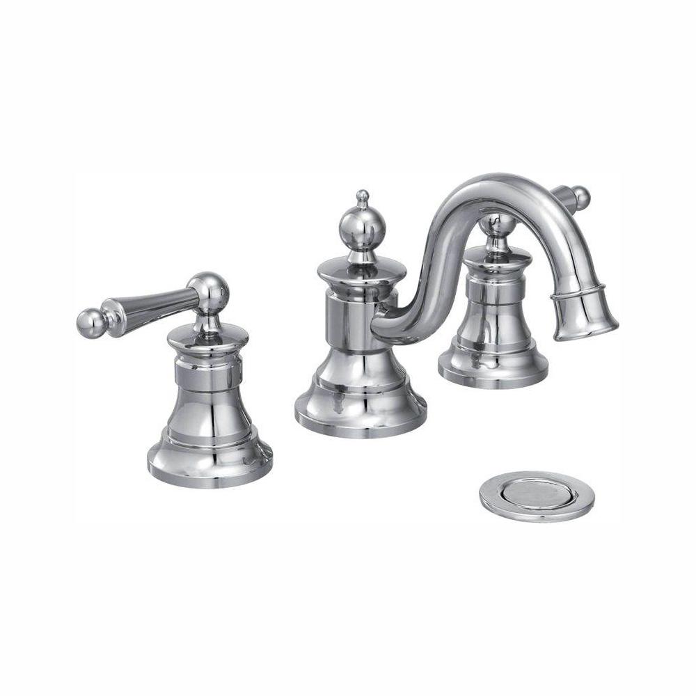 Moen Waterhill 8 In Widespread 2 Handle High Arc Bathroom Faucet Trim Kit Chrome Valve Not Included