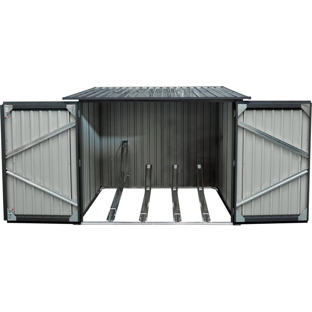 metal horizontal bike shed