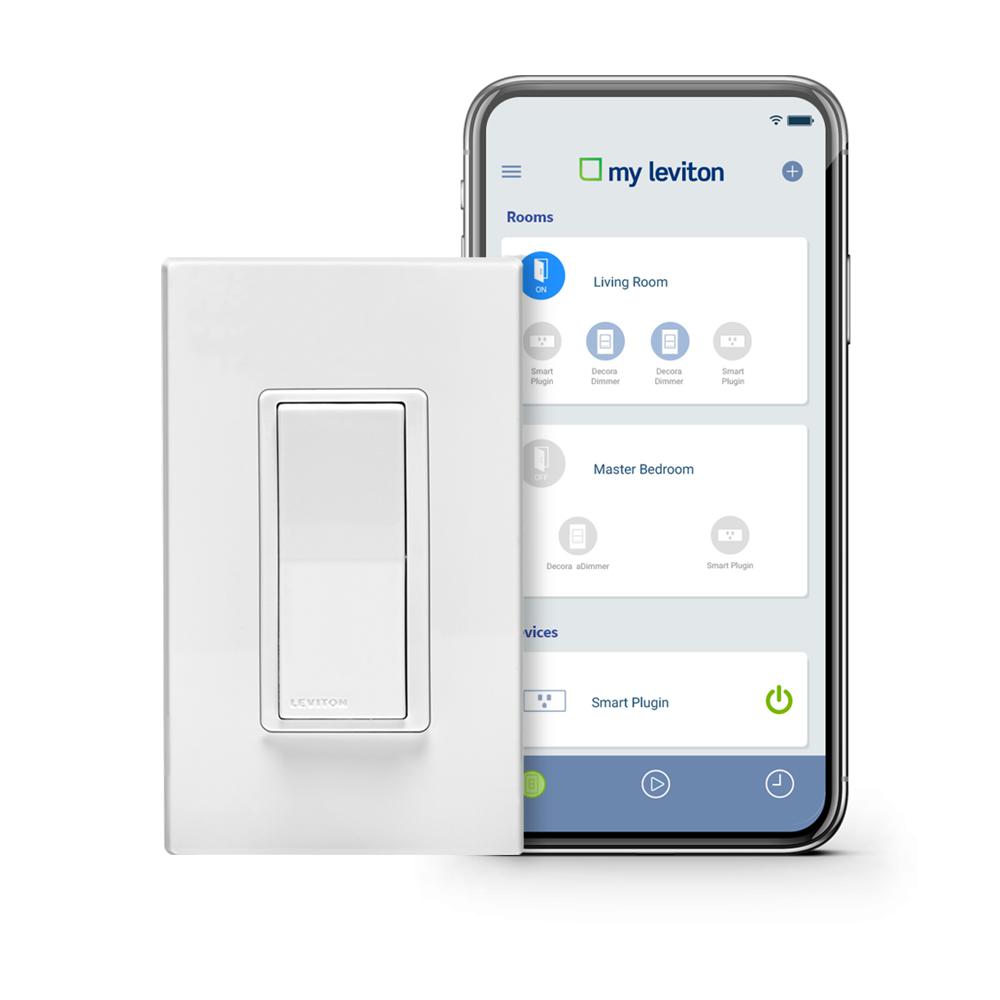 Leviton Decora Smart Wi Fi 15 Amp Light Switch No Hub Required Works With Alexa Google Assistant Wallplate Included White