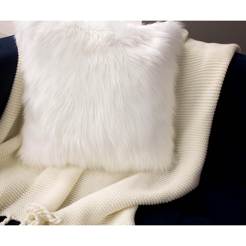 Jean Pierre Faux Fur Blush Solid Faux Fur Polyester 18 In X 18 In