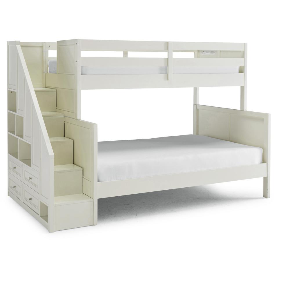 white twin full bunk bed