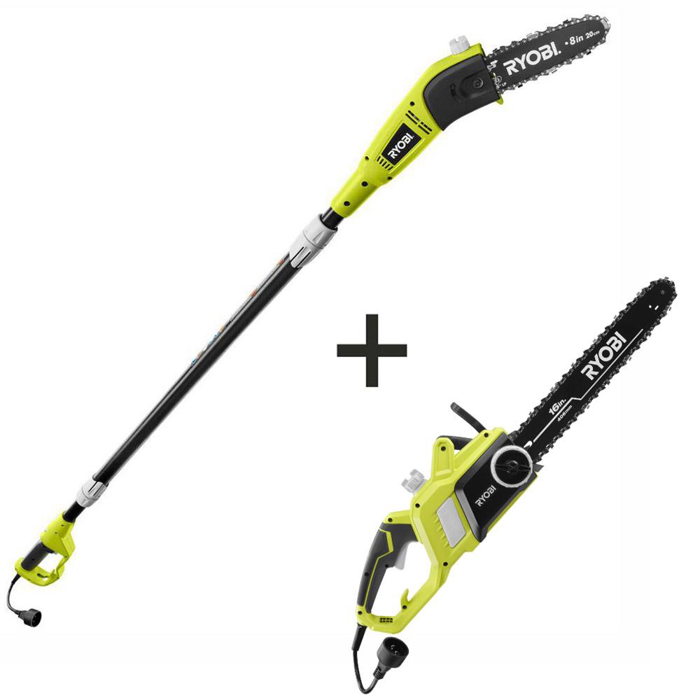 Reviews for RYOBI 16 in. 13 Amp Electric Chainsaw and 6 Amp Pole Saw