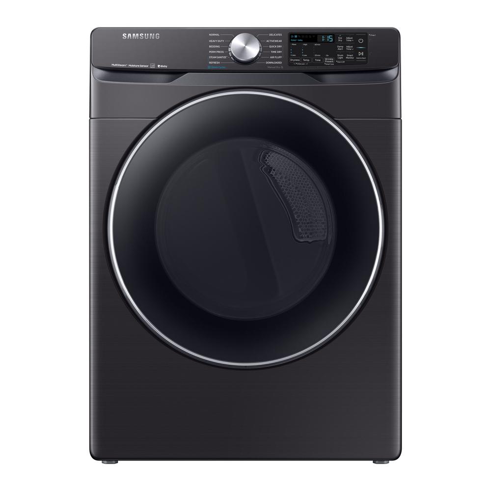 Samsung 7.5 cu. ft. Fingerprint Resistant Black Stainless Electric Dryer with Steam Sanitize+, ENERGY STAR