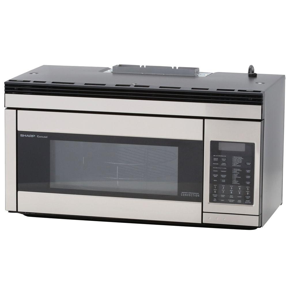 Sharp 1 1 Cu Ft Over The Range Convection Microwave In Stainless Steel R1874ty The Home Depot