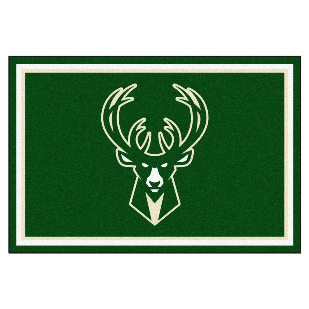 FANMATS NBA Milwaukee Bucks Green 5 ft. x 8 ft. Indoor Area Rug9323