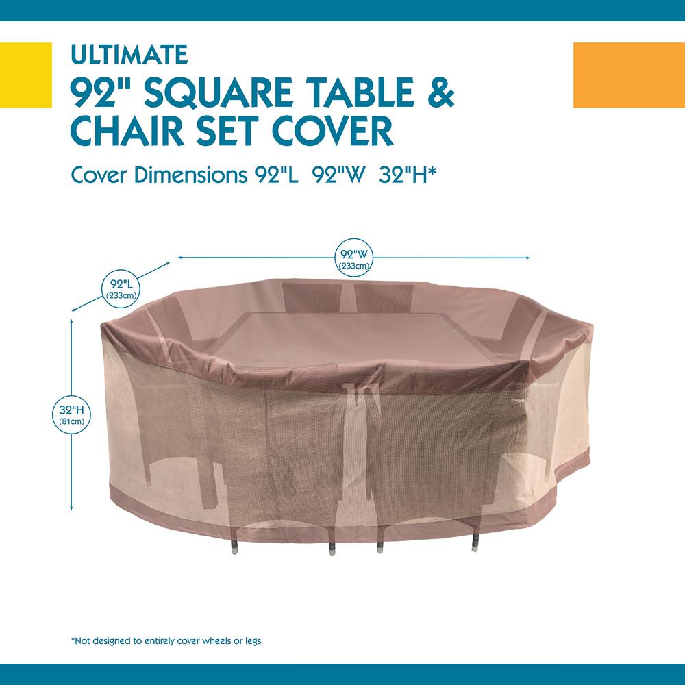 Duck Covers Ultimate 92 In Square Patio Table And Chair Set Cover Uts09292 The Home Depot