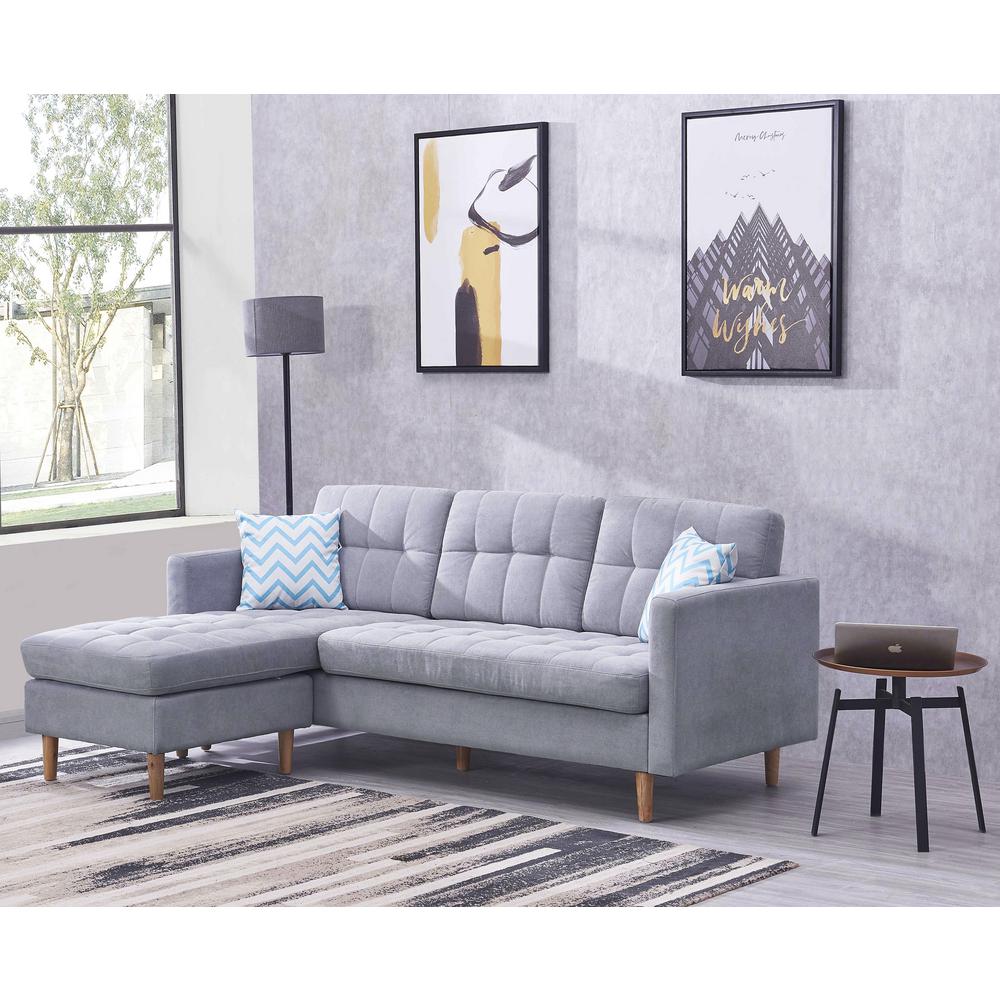 Harper Bright Designs Light Grey Mid Century Modern Fabric Light Grey Mid Century Modern Fabric