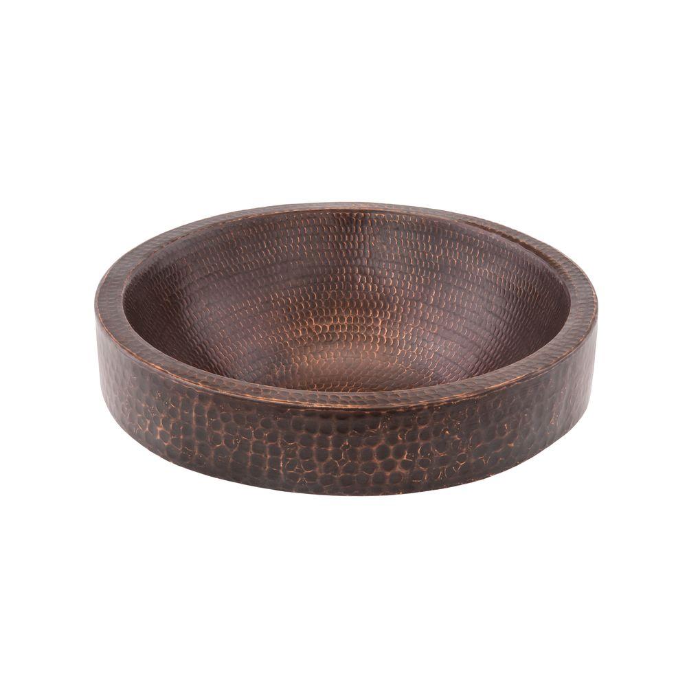 Premier Copper S Small Round Skirted Hammered Vessel Premier Copper S Small Round Skirted Hammered Vessel Sink In Oil Rubbed Bronze
